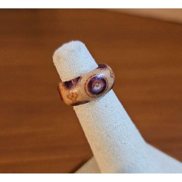Size 4 Real Wood Unisex Ring Handcrafted Matte Finish Minimalist Jewelry - Picture 1 of 4